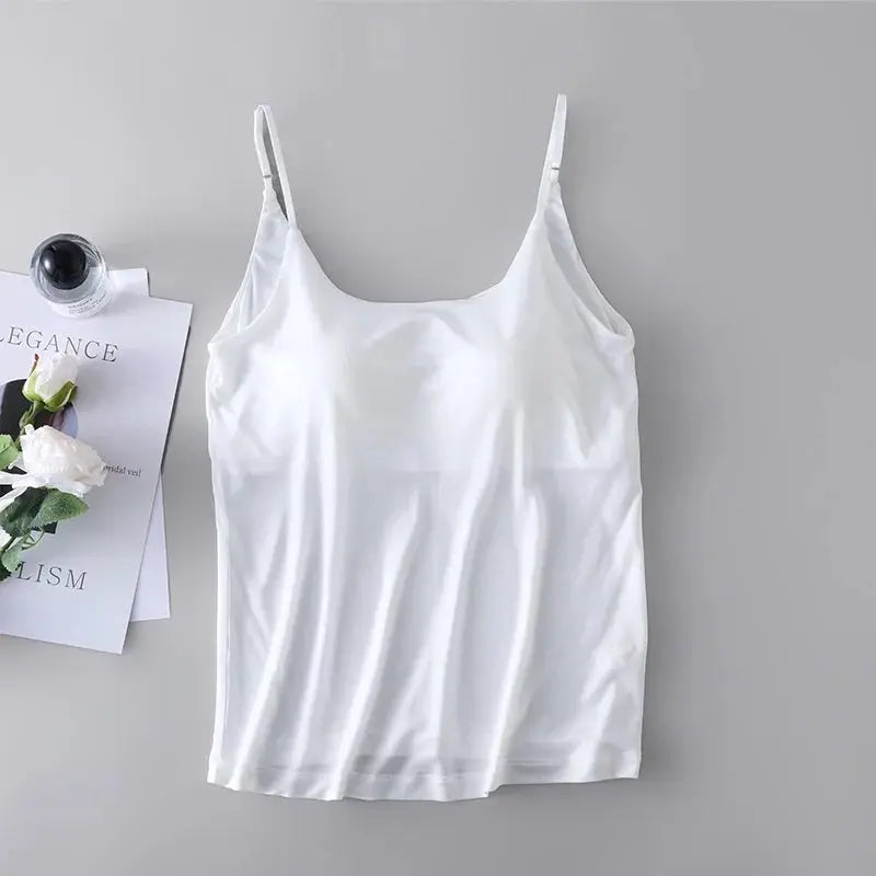 Birdtree, 100% Real Silk Tank Top, with Bra Padding Knitted Vest, Woman Sleeveless Basics Slim Casual Tops, 2026 New T62416JF bubbles jewelry and loan