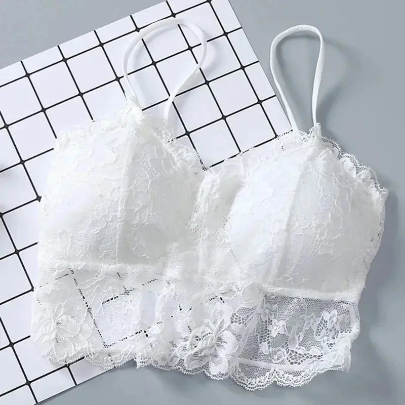 Summer Women Lace Sexy Top Sun Sleeveless Tops padded Bralette Bra Bustier Zipper Back Club Crop Tank lingerie женское белье bubbles jewelry and loan