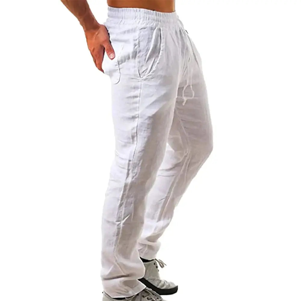 Men's Cotton Linen Pants Male Autumn New Breathable Solid Color Linen Trousers Fitness Streetwear S-3XL bubbles jewelry and loan