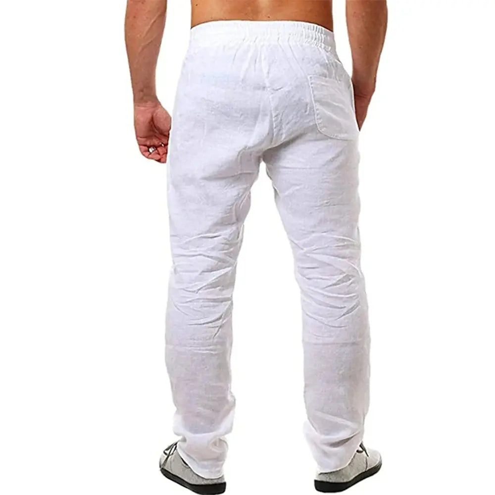 Men's Cotton Linen Pants Male Autumn New Breathable Solid Color Linen Trousers Fitness Streetwear S-3XL bubbles jewelry and loan