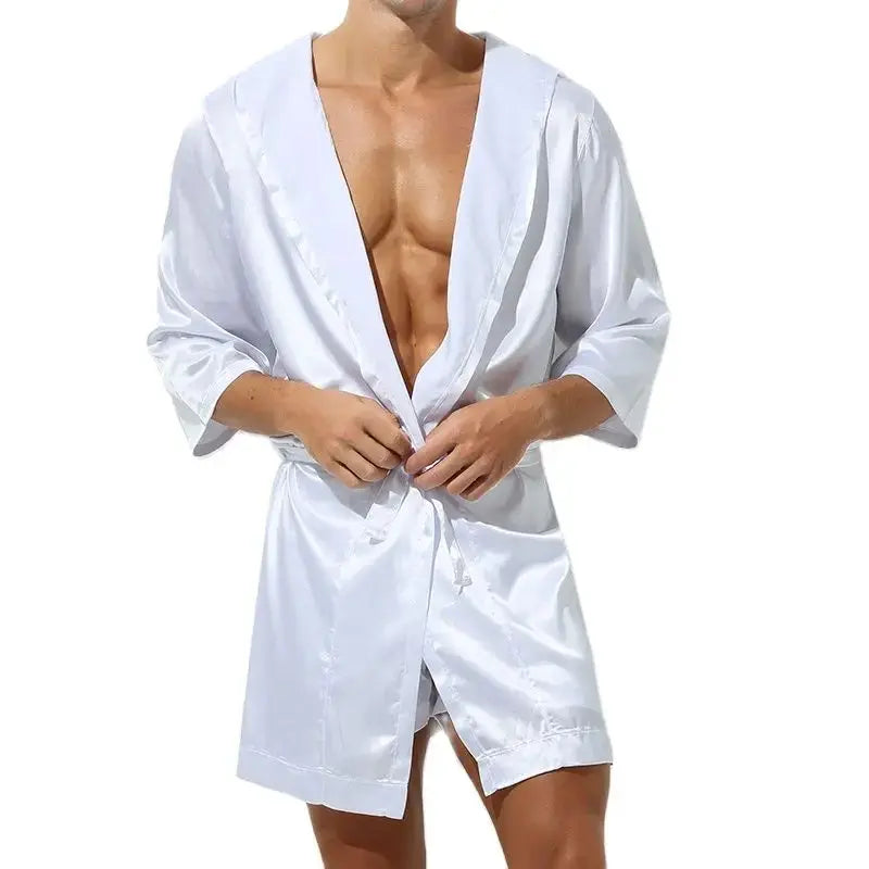Men's Sleepwear Robe Night Clothes Silk Kimono Bathrobe Men Hooded Szlafrok Pajamas Peignoir Sleeve Ropa Sexy Hombre Man's Gown bubbles jewelry and loan