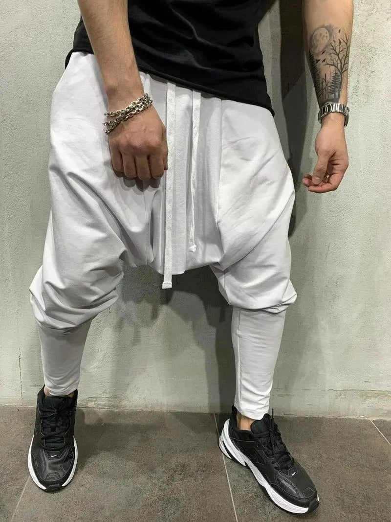 Mens Clothing 2025 Men's New Hip-hop Trend Trousers European American Loose Solid Color Feet Street Sports Casual Harem Pants bubbles jewelry and loan