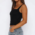 Sexy Tank Women Summer New Tops Solid Backless Streetwear Casual Slim Sleeveless Camisole Fashion Folds Tank Tops Lady Clothing bubbles jewelry and loan