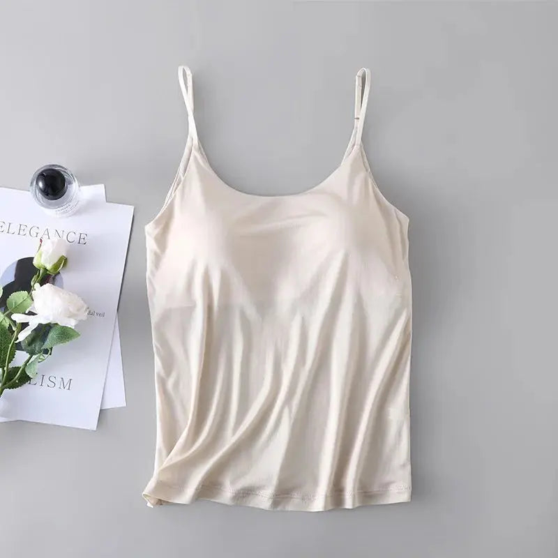 Birdtree, 100% Real Silk Tank Top, with Bra Padding Knitted Vest, Woman Sleeveless Basics Slim Casual Tops, 2026 New T62416JF bubbles jewelry and loan