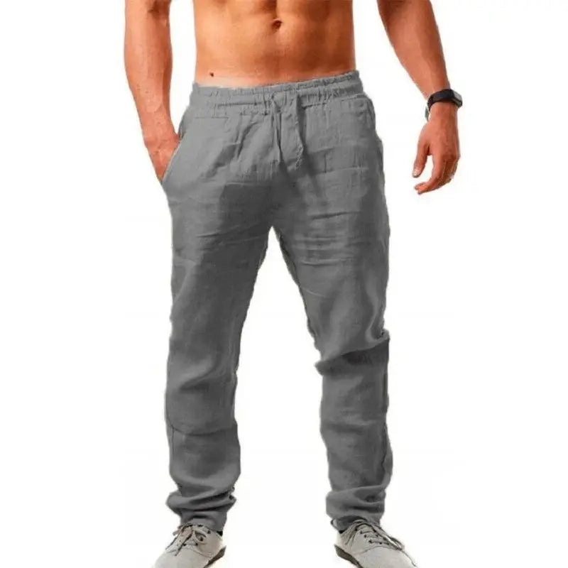 Men's Cotton Linen Pants Male Autumn New Breathable Solid Color Linen Trousers Fitness Streetwear S-3XL bubbles jewelry and loan