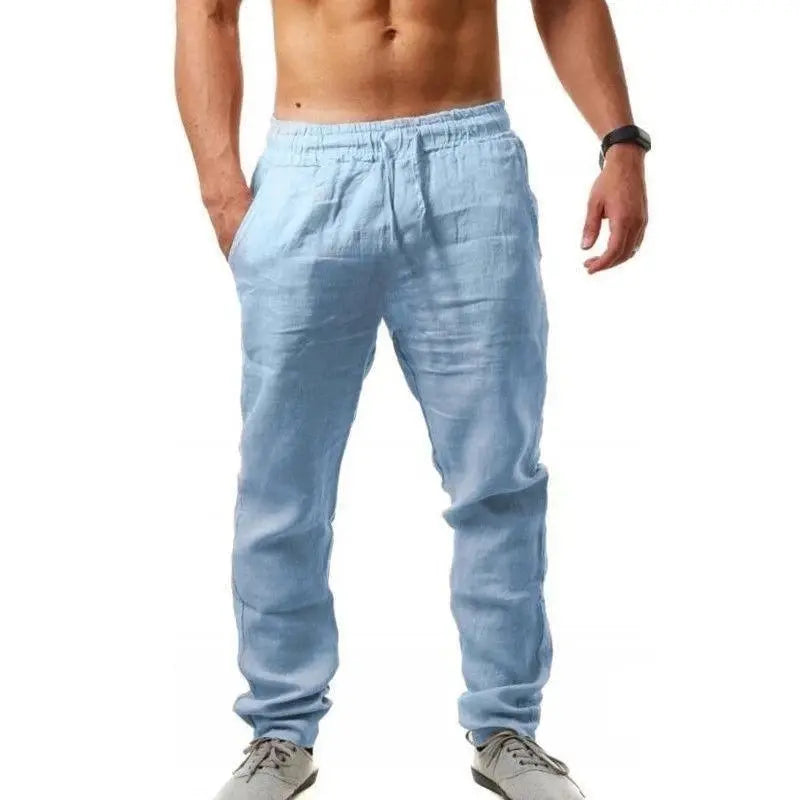 Men's Cotton Linen Pants Male Autumn New Breathable Solid Color Linen Trousers Fitness Streetwear S-3XL bubbles jewelry and loan