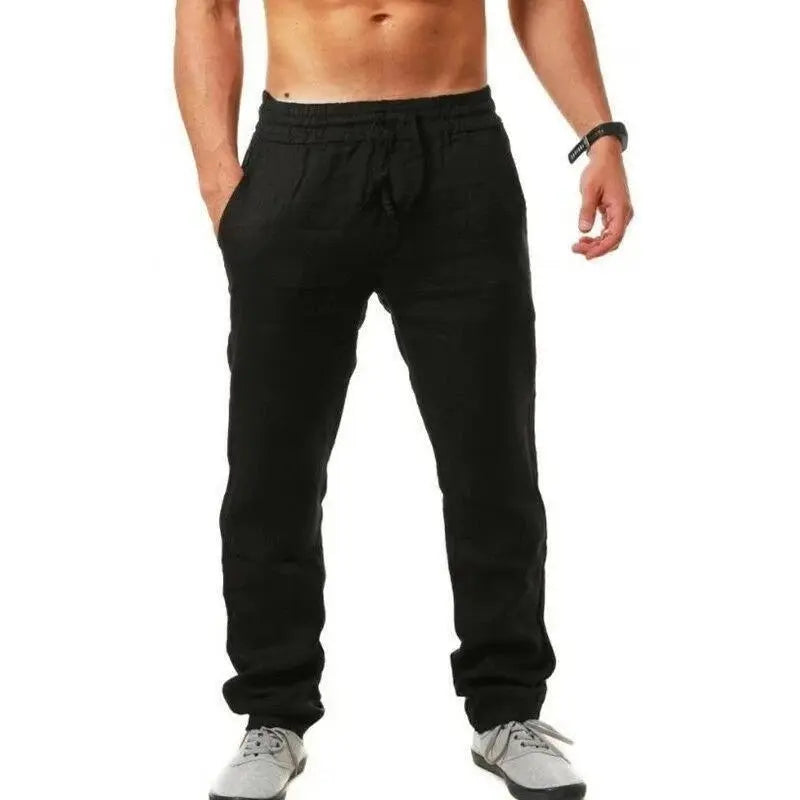 Men's Cotton Linen Pants Male Autumn New Breathable Solid Color Linen Trousers Fitness Streetwear S-3XL bubbles jewelry and loan
