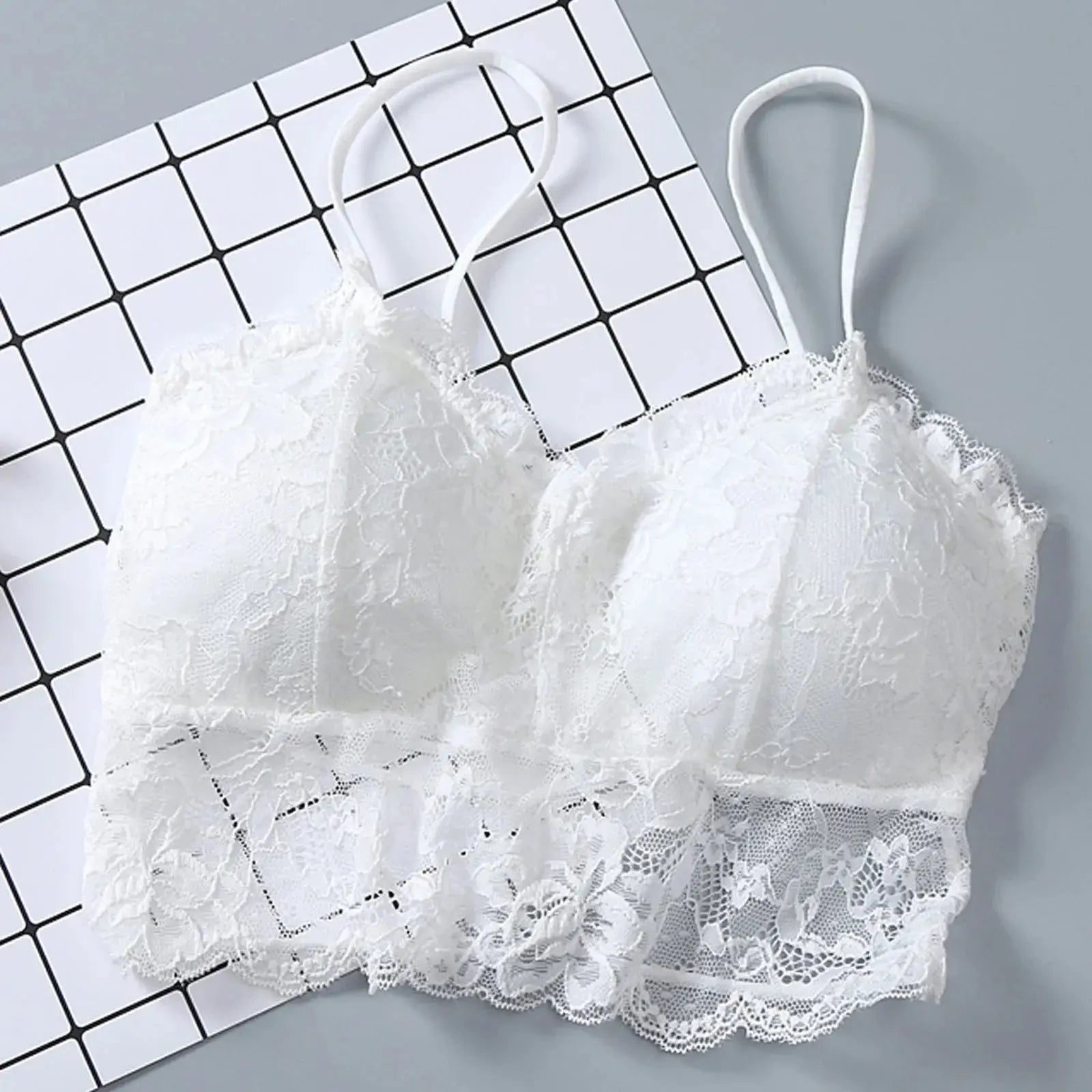 Summer Women Lace Sexy Top Sun Sleeveless Tops padded Bralette Bra Bustier Zipper Back Club Crop Tank lingerie женское белье bubbles jewelry and loan