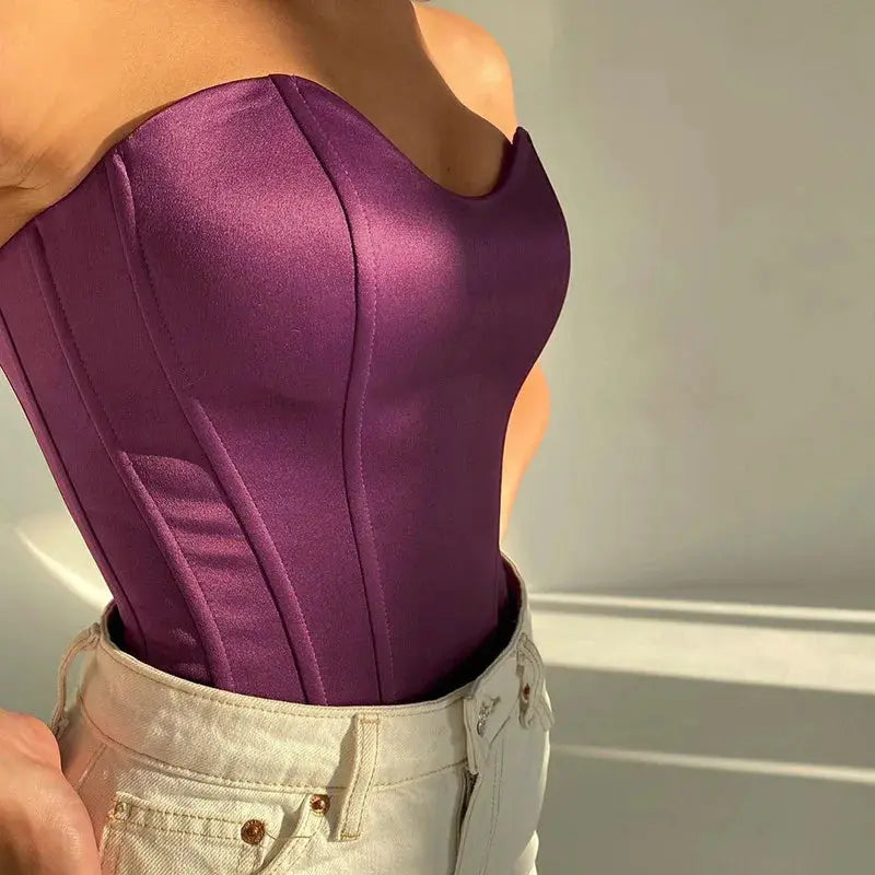 Sexy Women Tube Tops Solid Sleeveless Slim Skinny Corset Cropped Top 2024 Summer Casual Elegant Female Strapless Vest bubbles jewelry and loan