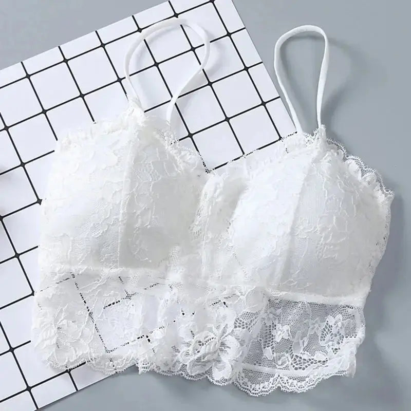 Summer Women Lace Sexy Top Sun Sleeveless Tops padded Bralette Bra Bustier Zipper Back Club Crop Tank lingerie женское белье bubbles jewelry and loan