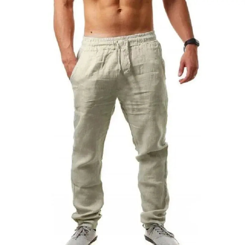 Men's Cotton Linen Pants Male Autumn New Breathable Solid Color Linen Trousers Fitness Streetwear S-3XL bubbles jewelry and loan