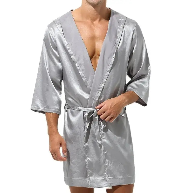 Men's Sleepwear Robe Night Clothes Silk Kimono Bathrobe Men Hooded Szlafrok Pajamas Peignoir Sleeve Ropa Sexy Hombre Man's Gown bubbles jewelry and loan