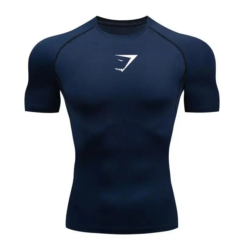 Men's fitness clothes, short sleeved tight fitting clothes, running sports tops, base shirts, casual short sleeved T-shirts bubbles jewelry and loan
