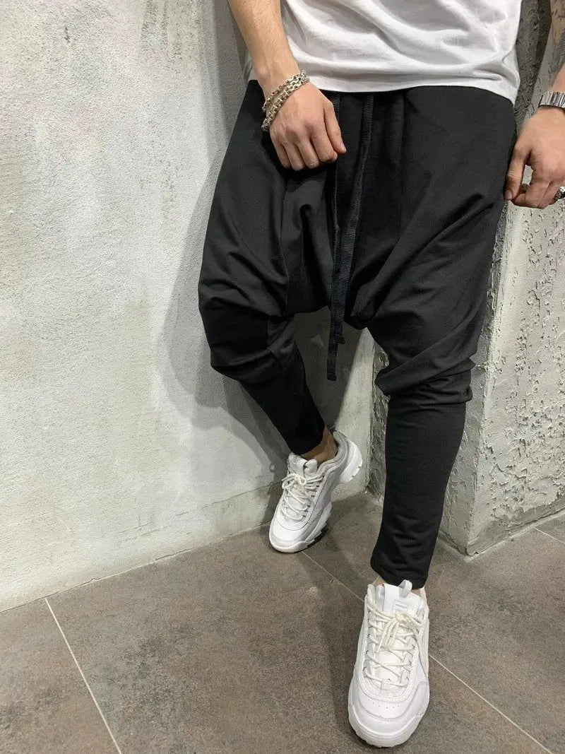 Mens Clothing 2025 Men's New Hip-hop Trend Trousers European American Loose Solid Color Feet Street Sports Casual Harem Pants bubbles jewelry and loan