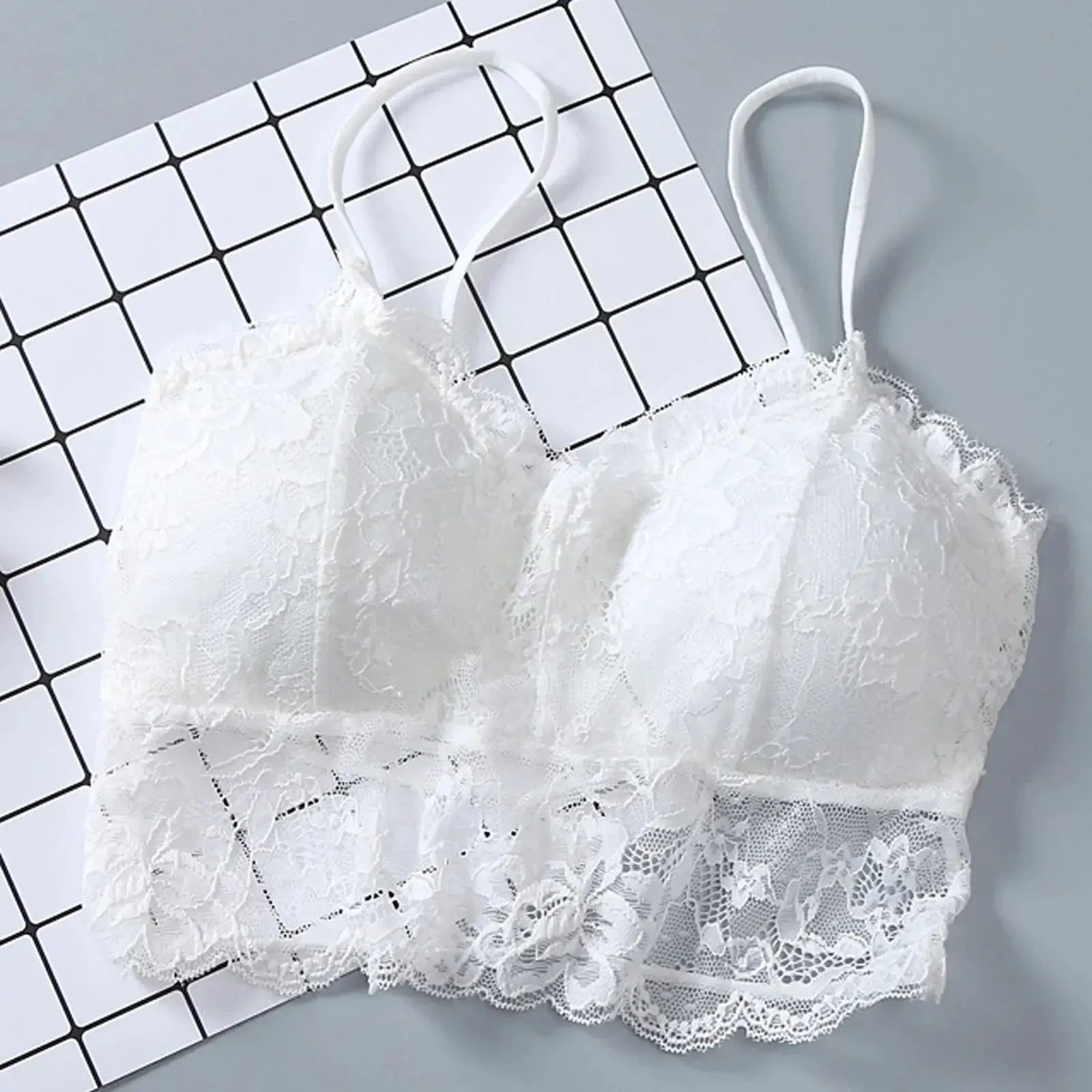 Summer Women Lace Sexy Top Sun Sleeveless Tops padded Bralette Bra Bustier Zipper Back Club Crop Tank lingerie женское белье bubbles jewelry and loan