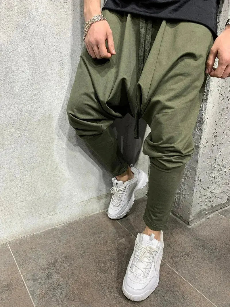 Mens Clothing 2025 Men's New Hip-hop Trend Trousers European American Loose Solid Color Feet Street Sports Casual Harem Pants bubbles jewelry and loan