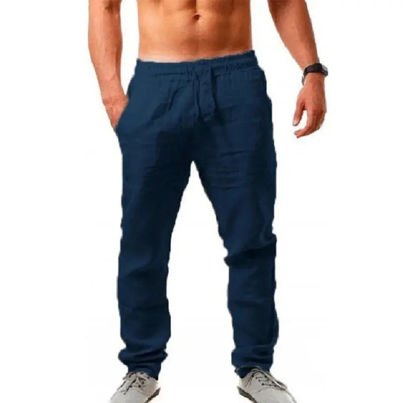 Men's Cotton Linen Pants Male Autumn New Breathable Solid Color Linen Trousers Fitness Streetwear S-3XL bubbles jewelry and loan