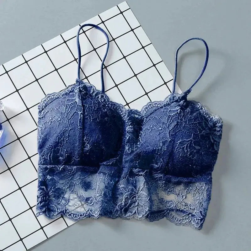 Summer Women Lace Sexy Top Sun Sleeveless Tops padded Bralette Bra Bustier Zipper Back Club Crop Tank lingerie женское белье bubbles jewelry and loan