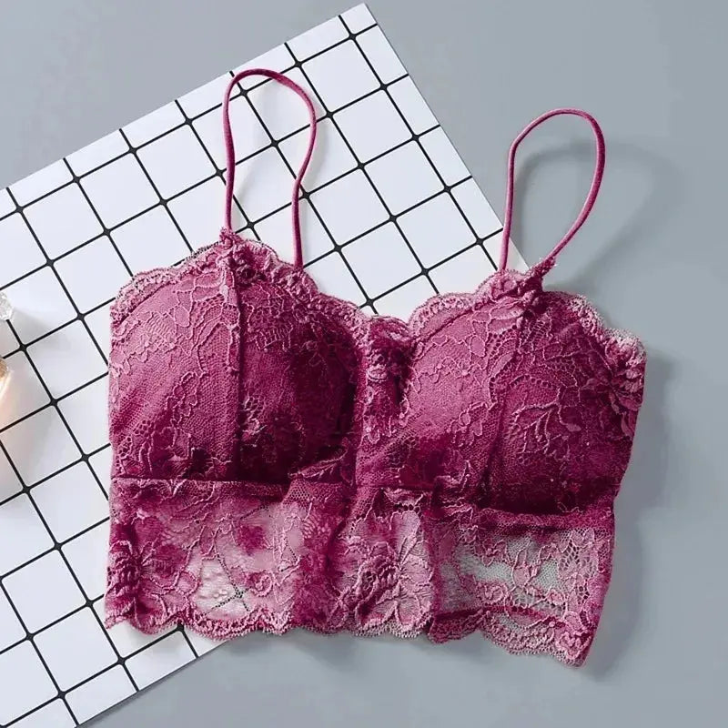 Summer Women Lace Sexy Top Sun Sleeveless Tops padded Bralette Bra Bustier Zipper Back Club Crop Tank lingerie женское белье bubbles jewelry and loan